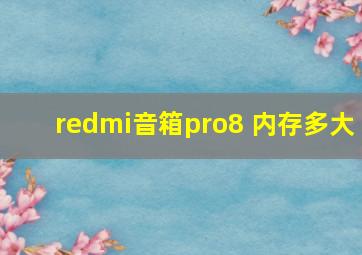 redmi音箱pro8 内存多大